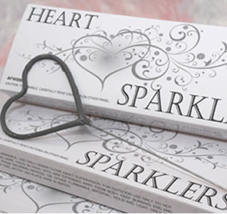 Heart Shaped Wedding Sparklers 18ct Box 
